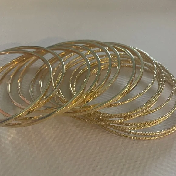 Brass Gold Bangle Set - Picture 3 of 5